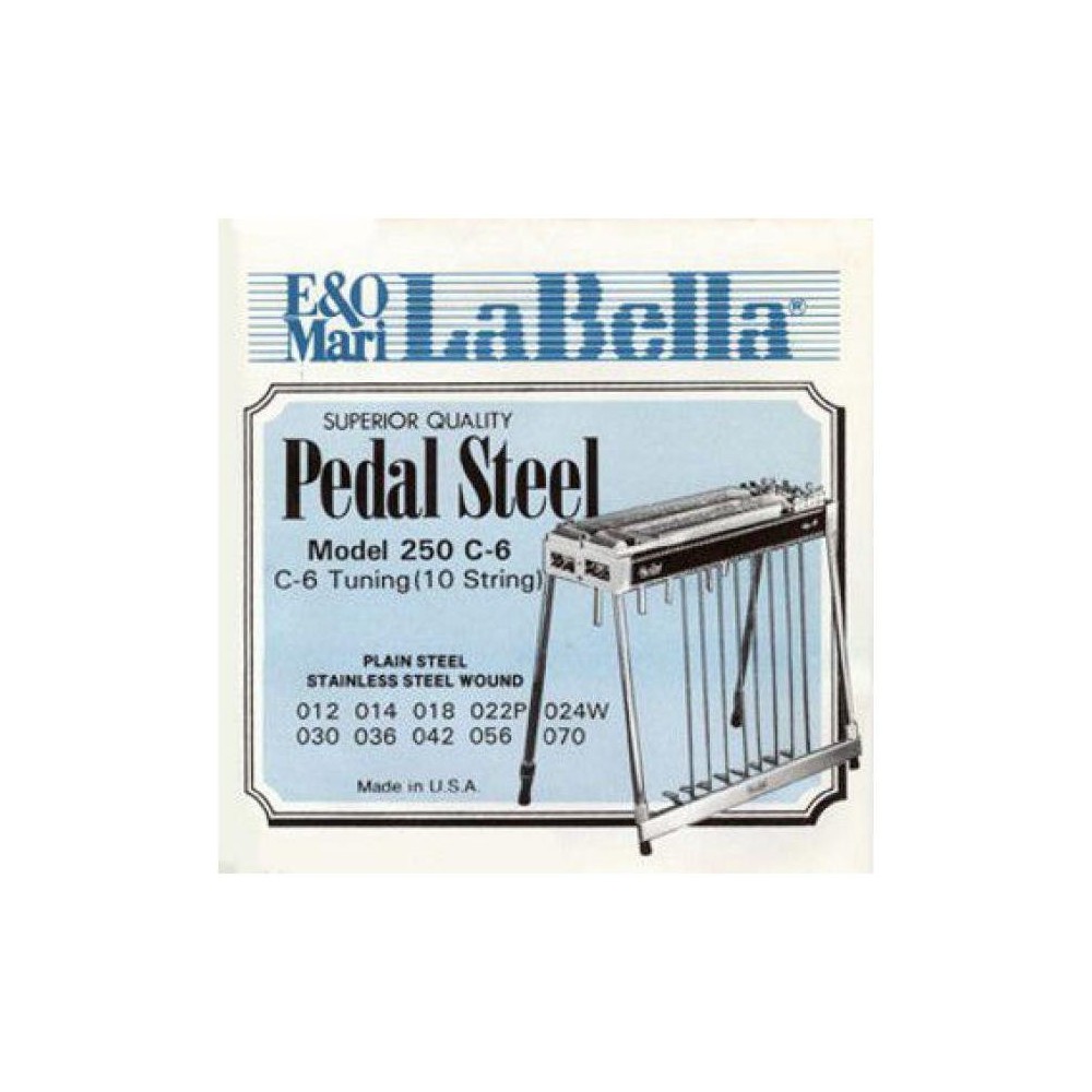 Juego Cuerdas La Bella Pedal Steel 250-C6 Acero 10 Cuerdas