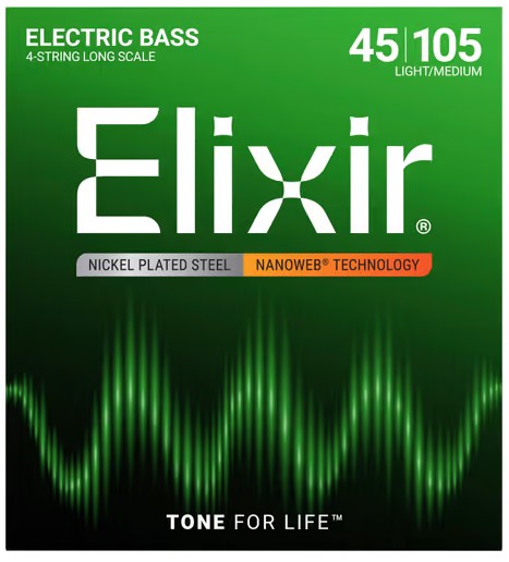 Elixir-4 Nanoweb Stainless Steel Juego Bajo (45-105)