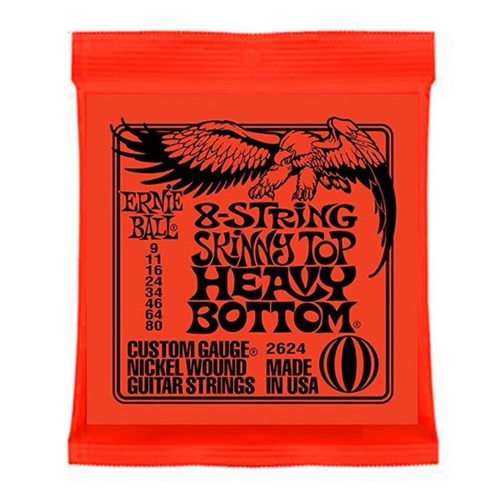 Ernie Ball 2624 Skinny Top Heavy Bottom Slinky (09-80) 8 Cuerdas