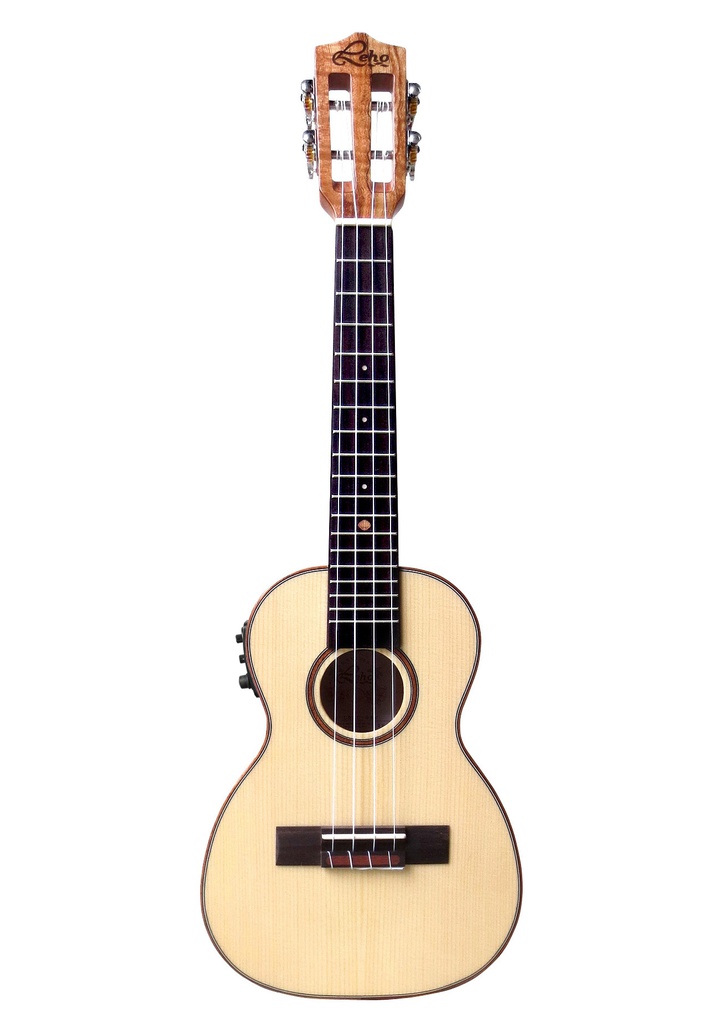 Leho Spalted Maple Concierto LHUC-SMF-E Electrificado tapa de Abeto con funda
