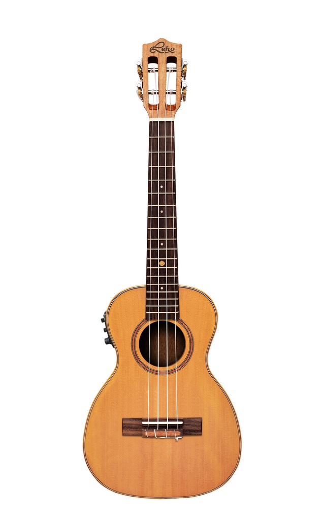 Leho Spalted Maple Tenor LHUT-CMF-E Electrificado tapa de Abeto macizo con funda