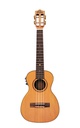 Leho Spalted Maple Tenor LHUT-CMF-E Electrificado tapa de Abeto macizo con funda
