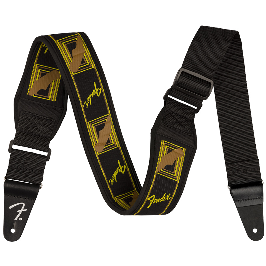 Fender Swell Neoprene Strap Blk/Ylw/Brn Mono 2,5&quot; Correa