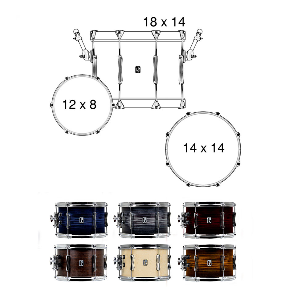 British Drum Co. Lounge Club Kit 18&quot; LON-18-CB