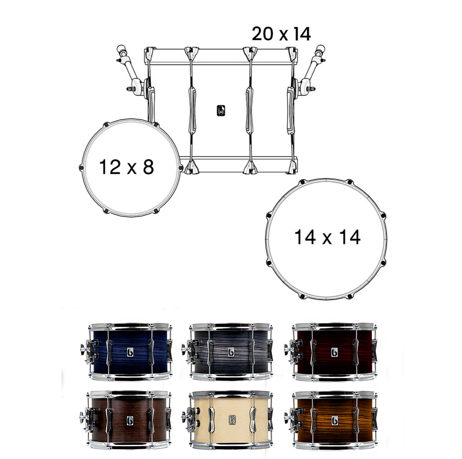 British Drum Co. Lounge Club Kit 20&quot; LON-20-CB