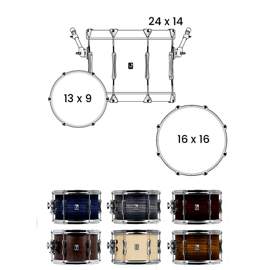 British Drum Co. Lounge Club Kit 24" LON-24-CB