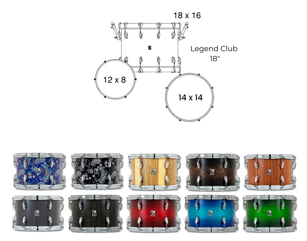 British Drum Co. Legend Club Kit  18" LEG-18-CB