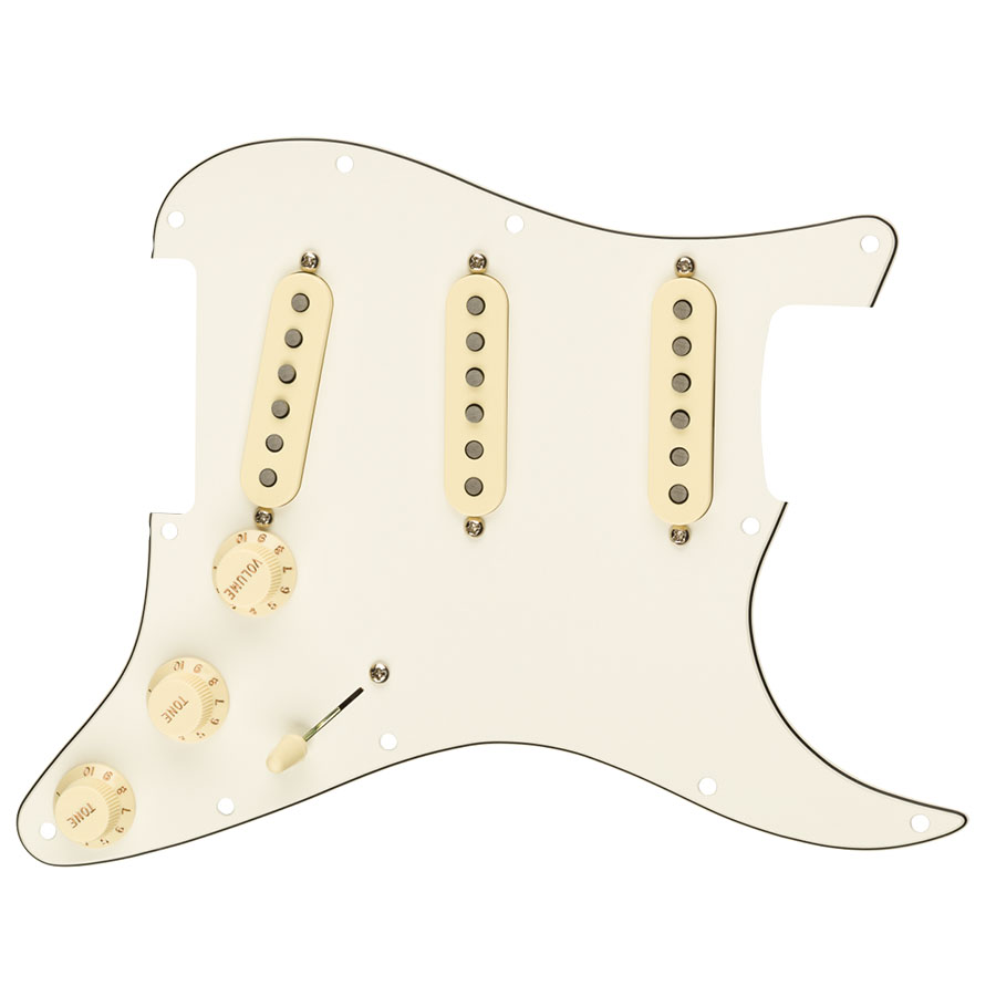 Fender Pre-Wired Strat Pickguard Tex-Mex SSS Parchment 11 Hole PG