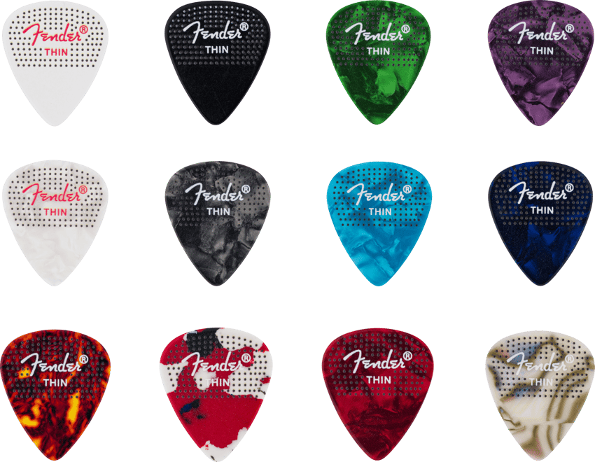 Fender 351 Dotted Celluloid Picks Medium (Pack 12)