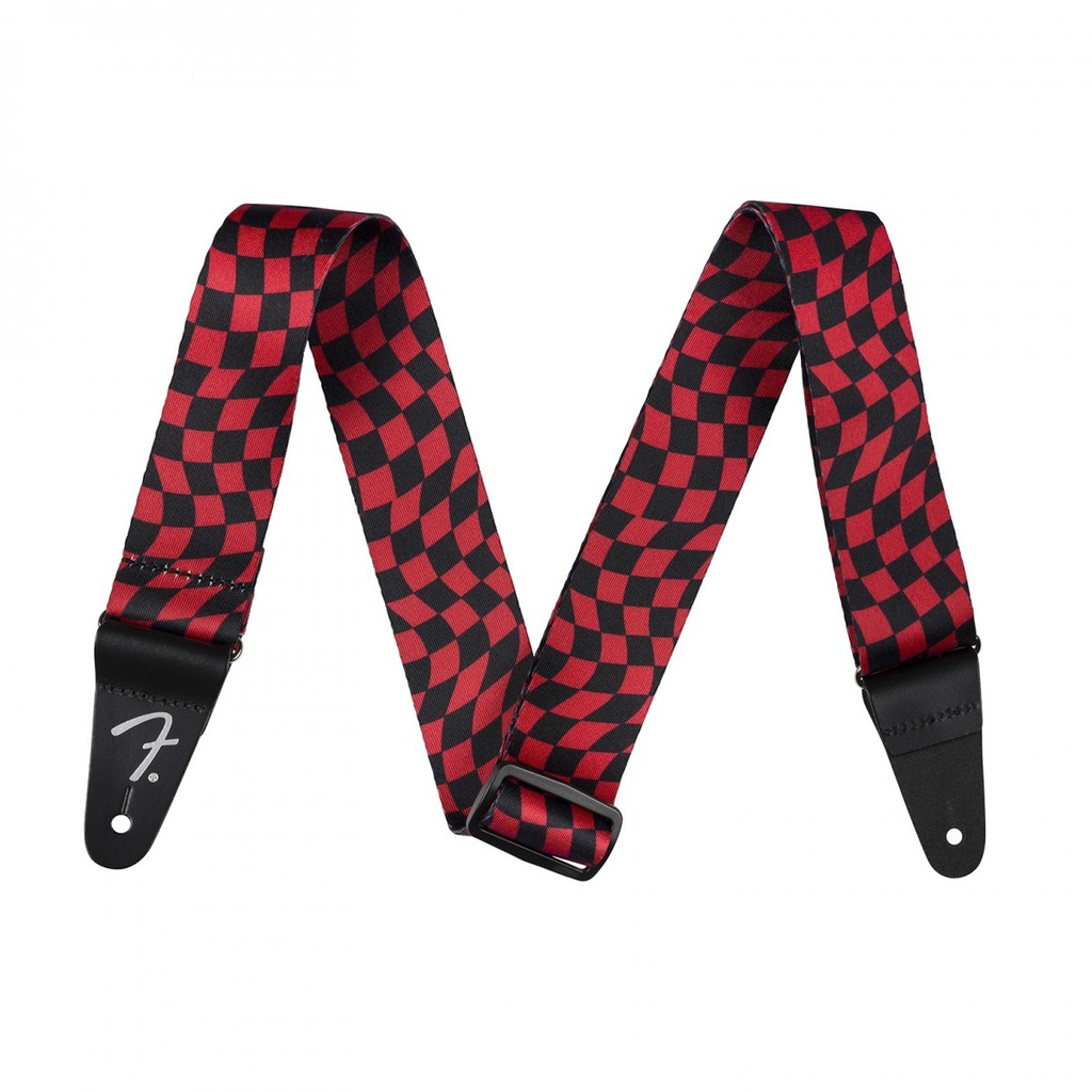 Fender Wavy Checkerboard Polyester Strap Red
