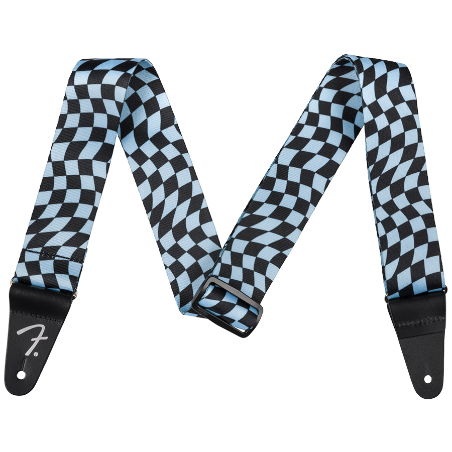 Fender Wavy Checkerboard Polyester Strap Blue
