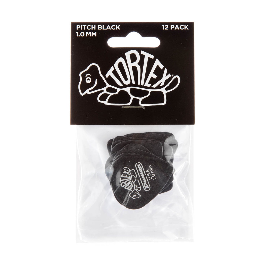Dunlop Tortex Standard Pitch Black 1mm (Pack 12)