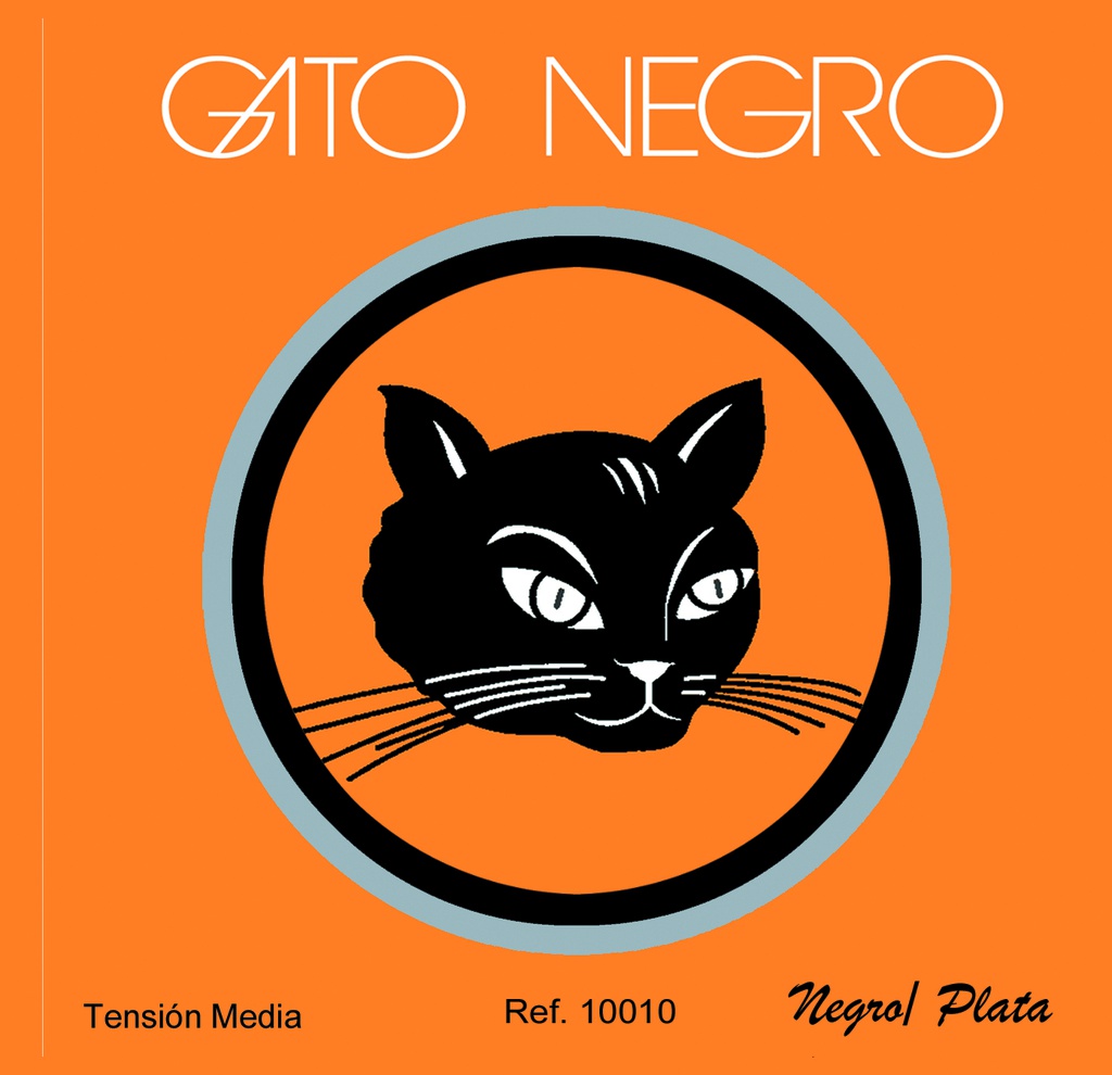 Gato Negro Juego Clásica Nylon Negro y Plata