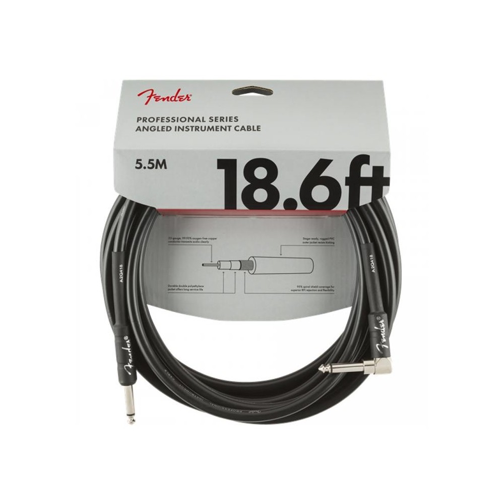 Fender Professional Cable Black Angulo 5,5m