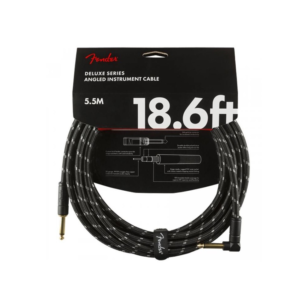 Fender Deluxe Cable Black Tweed Angulo 5,5m