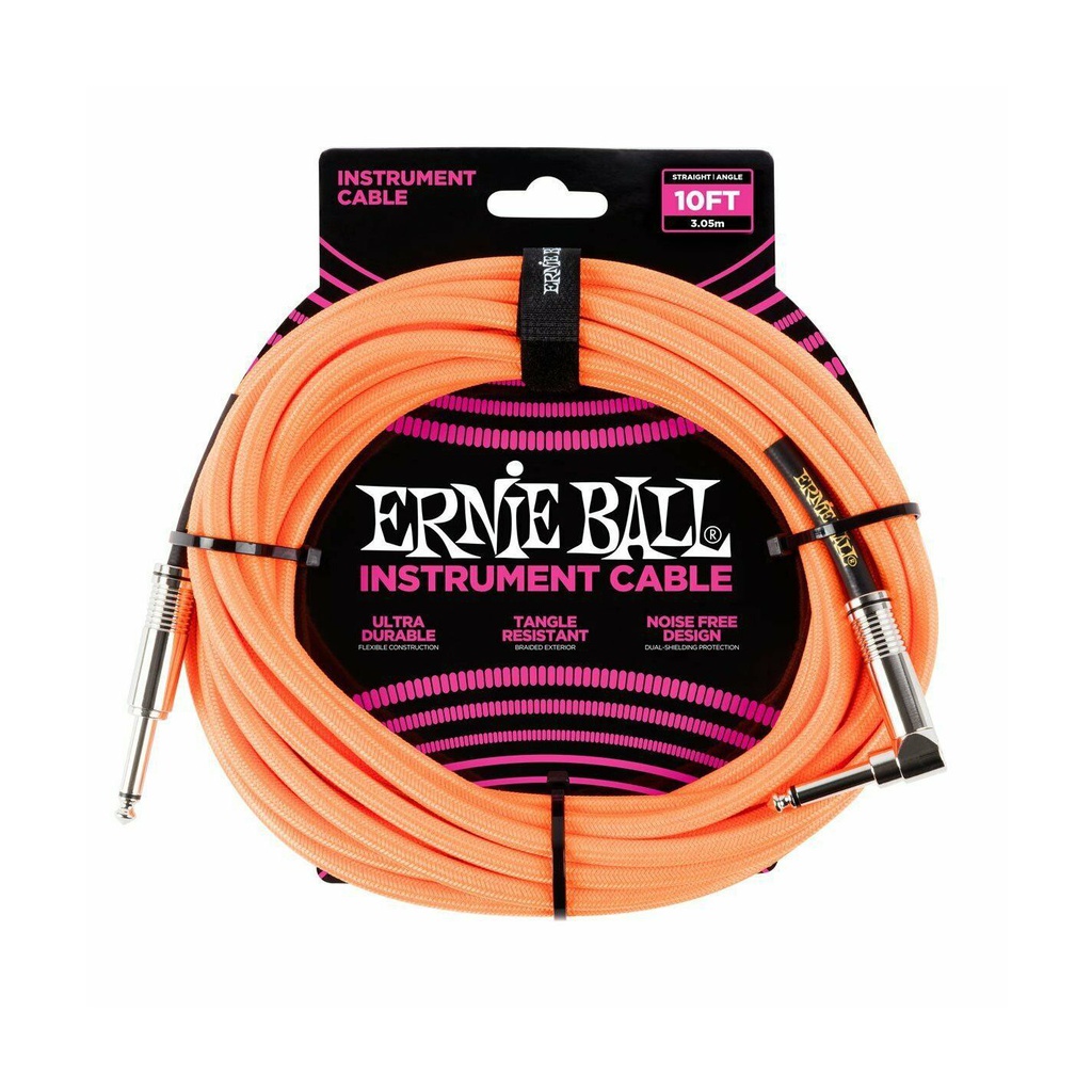 Ernie Ball 6079 Cable Naranja Neón Angulo 3m