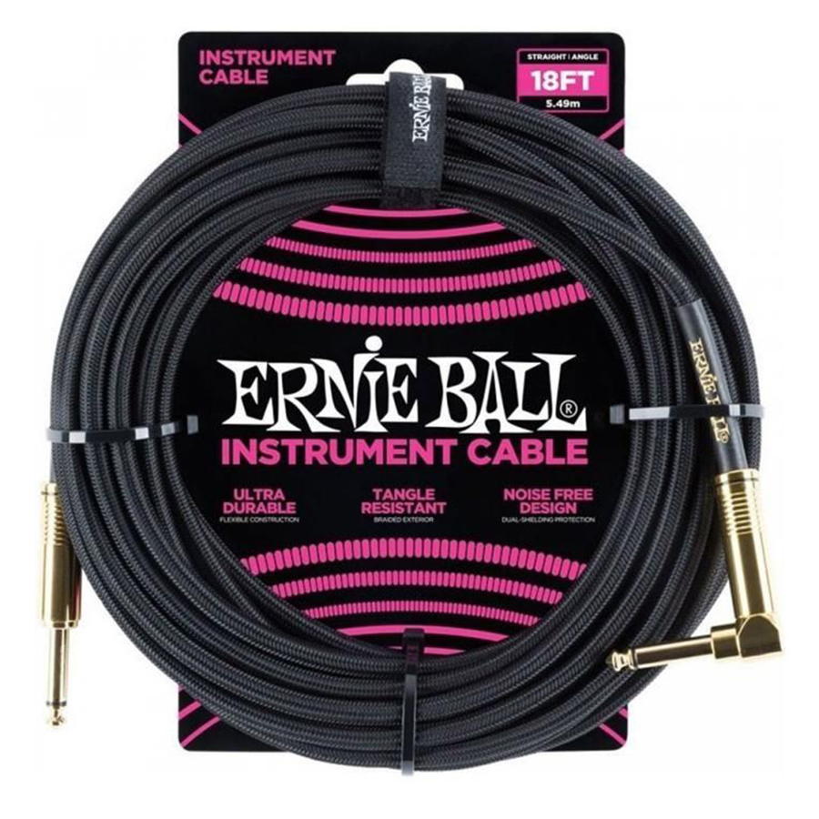 Ernie Ball 6086 Cable Negro Angulo 5,5m