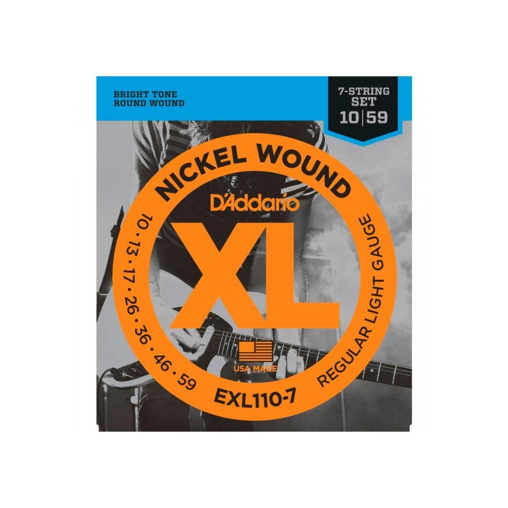 DAddario EXL110-7 (10-59) XL Nickel Wound Light 7 Cuerdas