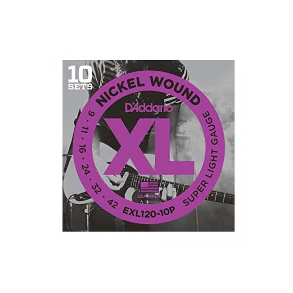 DAddario EXL120-10P (09-42) XL Nickel Wound Super Light (10 Sets)