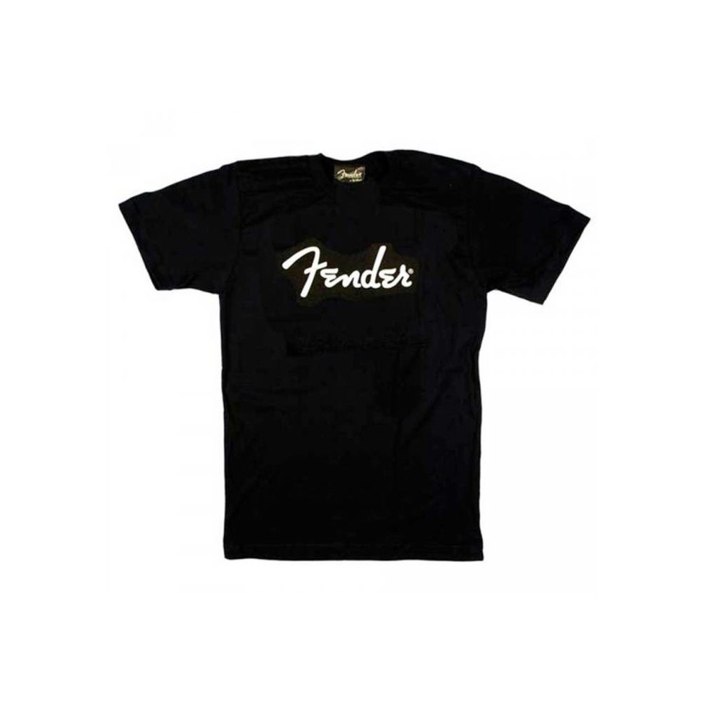 Fender Spaghetti Logo Camiseta Negra Hombre Talla M