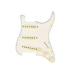 [PASTGUIFEN045] Fender Set Golpeador Parchment 11 Hole   Pastillas Vintage Noiseless SSS Aged White