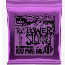 [JUEGELEERN017] Ernie Ball 3220 Power Slinky (11-48) 3 Sets