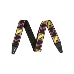 [CORRGUIFEN140] Fender Neon Monogrammed Strap Yellow/Pink