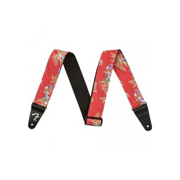 [CORRGUIFEN157] Fender Hawaiian Strap Red Floral 2