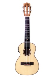 [UKULVARLHO077] Leho Spalted Maple Concierto LHUC-SMF-E Electrificado tapa de Abeto con funda