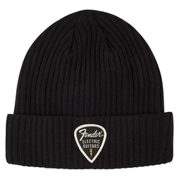 [GORRVARFEN012] Fender Pick Patch Ribbed Beanie Black Gorro