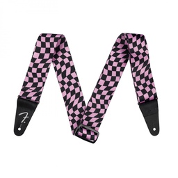 [CORRGUIFEN172] Fender Wavy Checkerboard Polyester Strap Pink