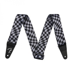 [CORRGUIFEN173] Fender Wavy Checkerboard Polyester Strap Gray
