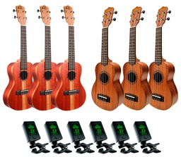 [UKULVARLHO084] UKULELE LEHO PACK 3 WAVE + 3 DOS TONOS + 6 AFINADORES