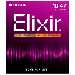 [JUEGGUIELX007] Elixir Nanoweb Light 80/20 Acústica (10-47)