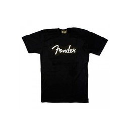 [CAMIVARFEN003] Fender Spaghetti Logo Camiseta Negra Hombre Talla M